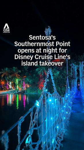 Sentosa's Southernmost Point is usually off-limits after sunset – but visitors can now explore the landmark at night. The night-time experience is part of Disney Cruise Line's takeover of Sentosa, which has transformed the island with Disney-inspired installations, photo spots, a stamp trail, character appearances and exclusive merchandise. Most of these are free to visit, with tickets are only required for entry to the Southernmost Point from 7pm to 10pm, starting from S$10 for adults and S$8 f