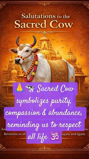 🙏🐄 Sacred Cow symbolizes purity, compassion & abundance, reminding us to respect all life 🕉️