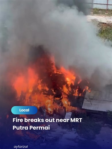 27 Feb 2026: A fire broke out in the area near MRT Putra Permai, Seri Kembangan, on Friday morning (Feb 27). The cause of the fire is still under investigation. @thesundaily #theSun #theSunMY #SeriKembangan #BandarPutraPermai