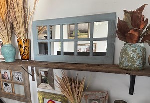 Rustic Window Mirror: Reclaimed Wood Farmhouse Wall Decor - Etsy