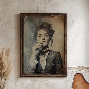 Victorian Saloon Girl Art Print: Gothic Western Dark Academia Decor - Etsy