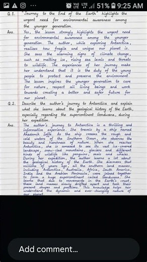 12th class English vistas chepter 3 journey of the end of the earth #english #12 #withanswer