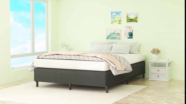 King Box Spring, 10 inch Box Spring for King Bed, Heavy Duty Metal Bed Frame with Fabric Cover, 3000lbs Max Weight Capacity Bed Base Mattress Foundation, Easy Assembly, Noise Free, Black