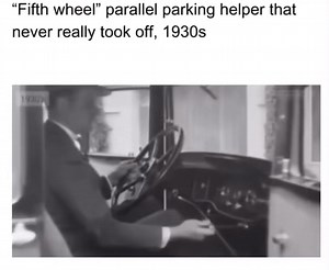 This is so cool! A fifth wheel for parallel parking that lifts the car and rolls you in the spot! It never really took off- but it seems great! I wonder what it feels like in the car when you're suddenly jacked up a few feet by the wheel? | 𝘿𝙍𝙄𝙑𝙀 𝙎𝘼𝙁𝙀 𝙋𝙃