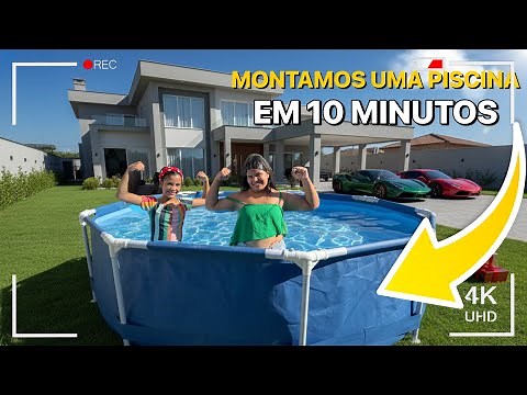 DESAFIO DA PISCINA: TENTAMOS MONTAR EM 10 MINUTOS 😱💦