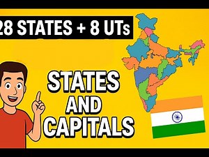 "28 States & 8 Union Territories of India with Capitals | Easy Learning"