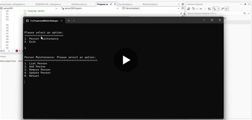 Excited to share one of my recent projects built using C# and Visual Studio Community. I developed a Console-Based Person Management System with database integration that allows users to manage… | Azola Yose
