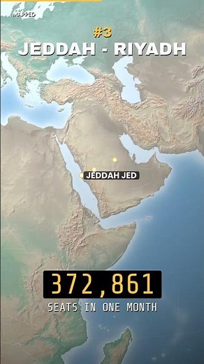 The 5 Busiest Flight Routes on Earth, Mapped — #1 Is Only 451 km and Sells 1,084,920 Seats