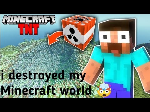 I destroyed my Minecraft world with osm tnts😮🤯 part 1#minecraftgameplay #minecraftgaming#minecraft