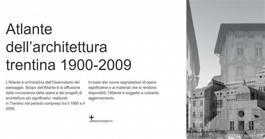 On line l'atlante dell'architettura trentina dal 1900 al 2009