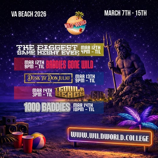 Wild World | It’s about time, right? 😈🌊 The VA BEACH INVASION📍Wildest Spring Break of ALL TIME 🤯🔥 Brought to you by the top student organizers... | Instagram