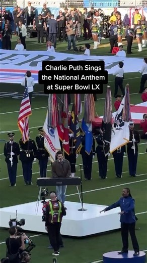 #CharliePuth delivered a breathtaking performance of the national anthem at #SuperBowlLX. 👏 #SuperBowl | People