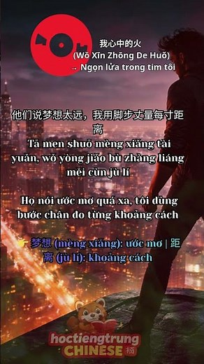 我心中的火 🔥 Học Tiếng Trung HSK4 Qua Bài Hát | Pinyin + Dịch + Từ Vựng