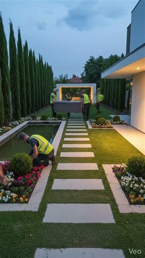 Satisfying Stepping Stone & Turf Installation 🌿 #Shorts