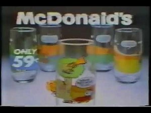 1983 McDonald's Camp Snoopy Glasses Commercial - Woodstock