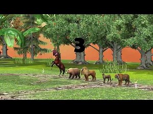 Animal Race For kids - Horse, Bear, Lion, Cheetah and Tiger Race for Children