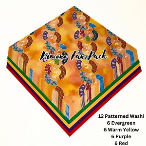 Paquet de papier Origami Kimono Fan Washi Chiyogami 6 pouces 4,5 pouces 3 pouces papiers origami japonais 36 feuilles - Etsy France
