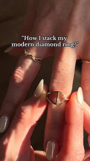 175_Let's stack our modern Stella Half Moon Diamond Engagement Ring 💍⁠ ⁠We have endless of options when stacking this sleek diamond ring | Gregg Paul