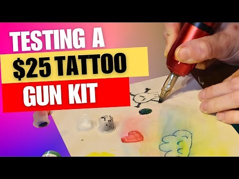 Trying out a $25 Tattoo Gun Kit for Beginners | Tattoo Pen Kit Review