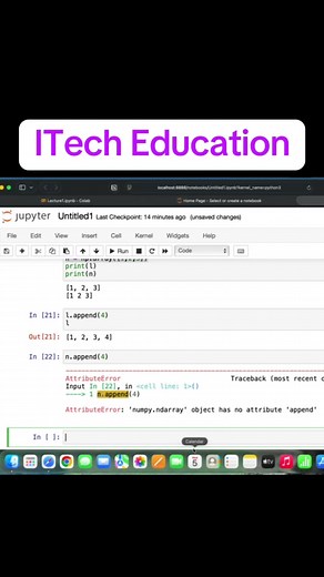 Introduction to Numpy #python #datascience #machinelearning #computerscience #ITechEducation