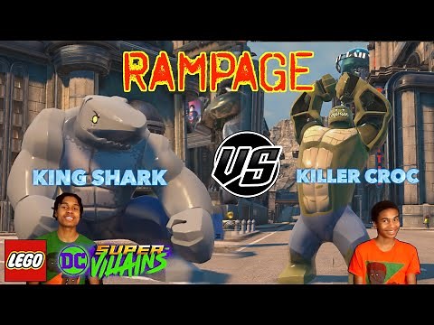 Rampage: Killer Croc vs King Shark!! (Lego DC Super Villains)