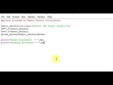 python program on Basic Salary Calculation