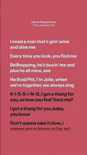 I Got A Thang For You - Trina, Keyshia Cole (Lyrics)