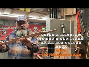 Cutting a simple 1 piece cigar box neck using a bandsaw.