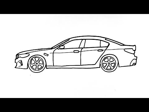 How to draw a BMW M5 F90 - Bmw M5 Car Drawing Easy