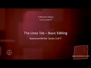 Statement Writer 3 of 7 - The Lines Tab - Basic Editing