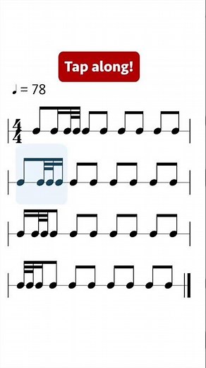 Tap along rhythms #drumlesson #rhythm #musiclesson