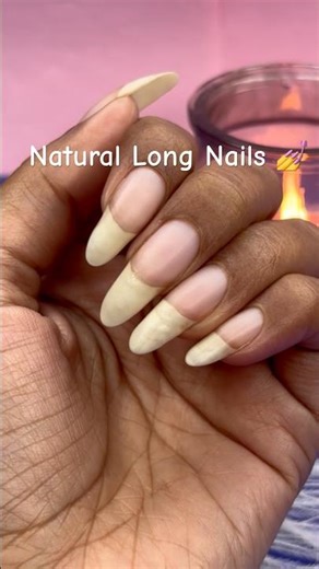 Natural Long Nails 💅 #naturalnails #longnails #nails