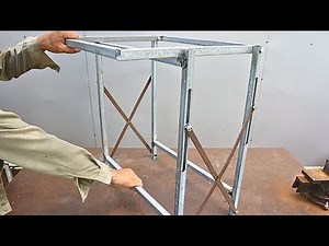 Great idea from a craftsman on how to make a smart folding table / DIY smart folding metal table