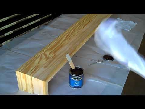 Simple Wooden Window Cornice stained with General Finishes Java Gel Stain