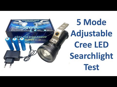 5 Mode Focusing Cree Led High Power Searchlight Test