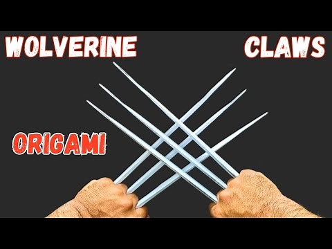 EASY PAPER WOLVERINE CLAWS ORIGAMI TUTORIAL / WOLVERINE CLAWS / X-MEN