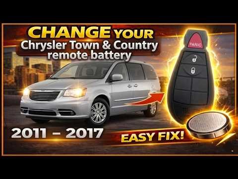 How to change the battery in a 2008–2017 Chrysler Town & Country key fob CR2032 (3 button remote)