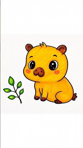 Cute Capybara drawing #capybara #drawing #short #howtodraw
