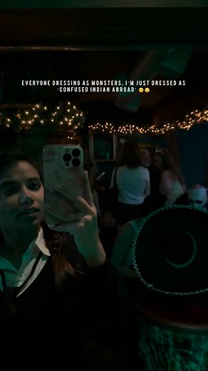 2.7K views · 43 reactions | Told them I was going as a ghost… but really I’m just ghosting responsibilities  [Halloween, cultural shock, Halloween night , costume, ootd, get spooky, fall vibes, festive, fyp, explore page, instagram reels, Indian living abroad, party vibes, Halloween night, instagram reels ] #fyp #explore #instagram #unitedkingdom #manchester #halloween #fall | Mahima Pandey | Facebook