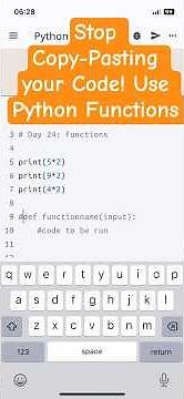 Stop Copy-Pasting Your Code in Python || Functions || Code With Python on your phone || Day 24 #tech