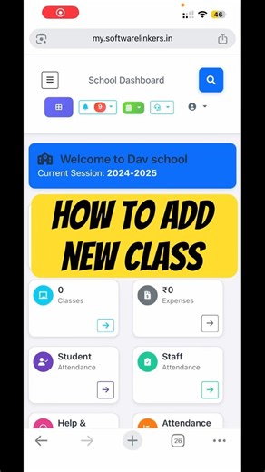 How to create class in school management system #schoolsoftware #softwarelinkers #shorts