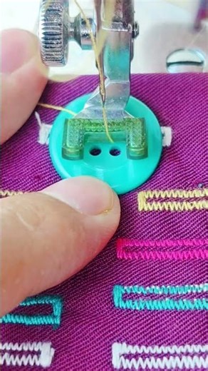 Sewing button using a Sewing machine #sewing