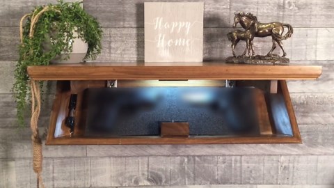 Tactical Traps Patriot 35S Compact Gun Shelf with Trap Door | Compact Firearm Storage with RFID Lock | Easy Installation | Secure & Safe Compartment | 22 ½ ” X 10 ¼” X 4” - White