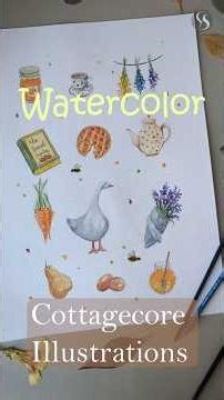 🍄 Cottagecore Watercolor Mini Illustrations 🌼 🐝 #cottagecore #Illustrations #watercolor
