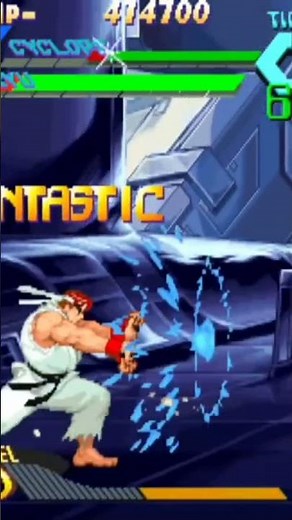 Ryu vs Roge in X-Men vs Street Fighter Linux Mint