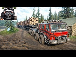 Extreme Off-Road Logs Transport Challenge With Azov 73210 | SnowRunner + Logitech G29 Gameplay