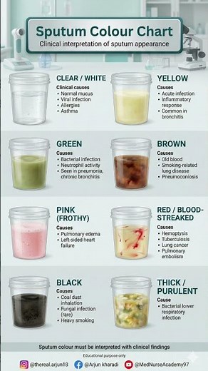 Sputum Colour Chart Explained | Clinical Meaning of Phlegm Colours | Medical Education
