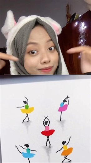 Cara gambar ballerina 3D bisa berdiri? 🩰 #art #drawing #drawingtutorial #howtodraw #dqueenarts