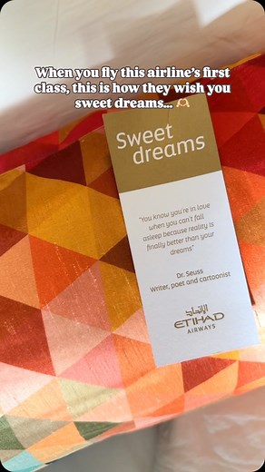Here’s the truth: international first class flights come hand in hand with incredibly comfortable seats (and in this case, even a spacious Apartment suite all to yourself). But there’s SO much more that makes a great first class product and luxury experience. The quality of the food, the wine program, the service… And the attention to detail. Like hopping in the shower and coming back to find that your bed has been made. And not only that, but you’ve been left a sweet dreams note that brings you