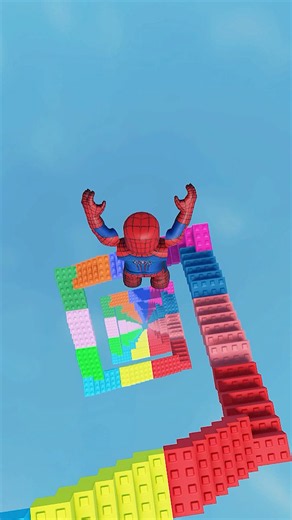 Spiderman vs infinite Rainbow Stairs 🥴